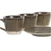 Piece Coffee Cup Set Home ESPRIT Green Stoneware 90 ml 6 Pieces