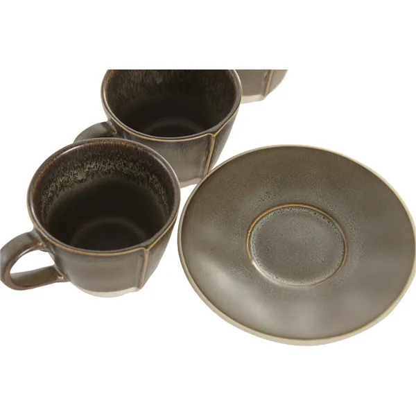 Piece Coffee Cup Set Home ESPRIT Green Stoneware 90 ml 6 Pieces