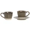 Piece Coffee Cup Set Home ESPRIT Green Stoneware 90 ml 6 Pieces