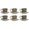 Piece Coffee Cup Set Home ESPRIT Green Stoneware 150 ml 6 Pieces