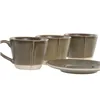 Piece Coffee Cup Set Home ESPRIT Green Stoneware 150 ml 6 Pieces