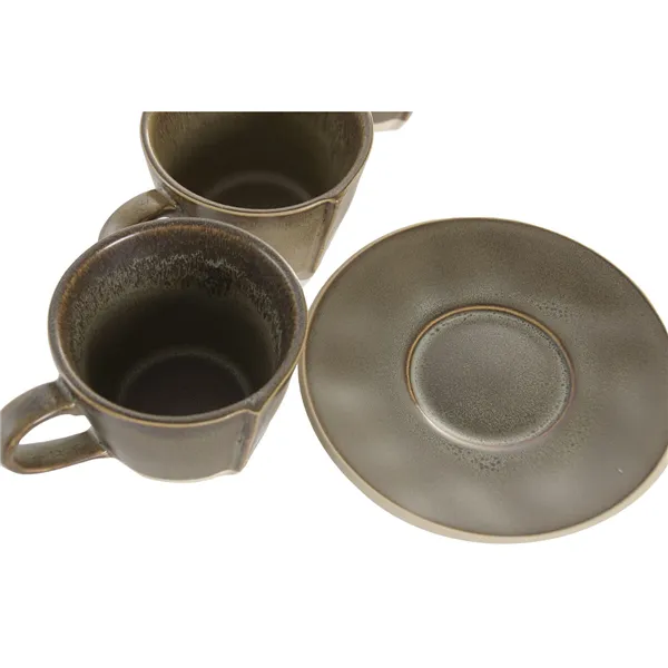 Piece Coffee Cup Set Home ESPRIT Green Stoneware 150 ml 6 Pieces