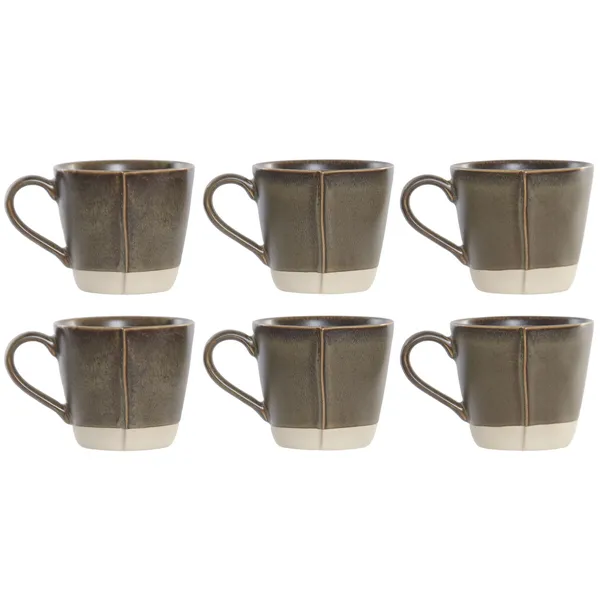 Set of Mugs Home ESPRIT Green Urban 160 ml
