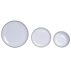 Dinnerware Set Home ESPRIT White Black Porcelain 18 Pieces