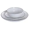 Dinnerware Set Home ESPRIT White Black Porcelain 18 Pieces