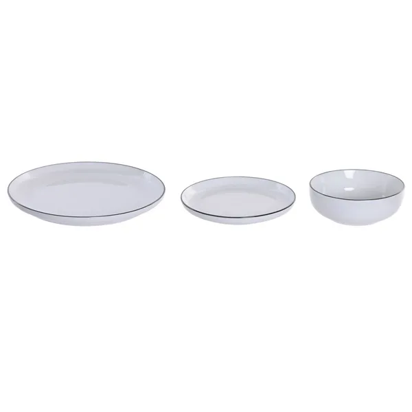 Dinnerware Set Home ESPRIT White Black Porcelain 18 Pieces