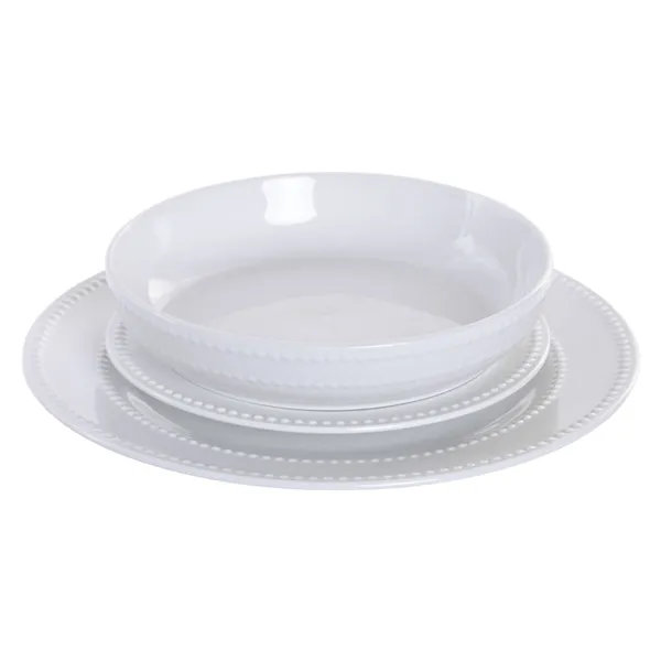 Dinnerware Set Home ESPRIT White Porcelain Glam 18 Pieces