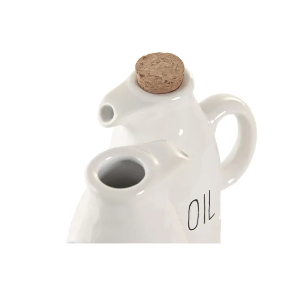 Oil and Vinegar Set Home ESPRIT White Cork Porcelain Cottage 11 x 7 x 16 cm