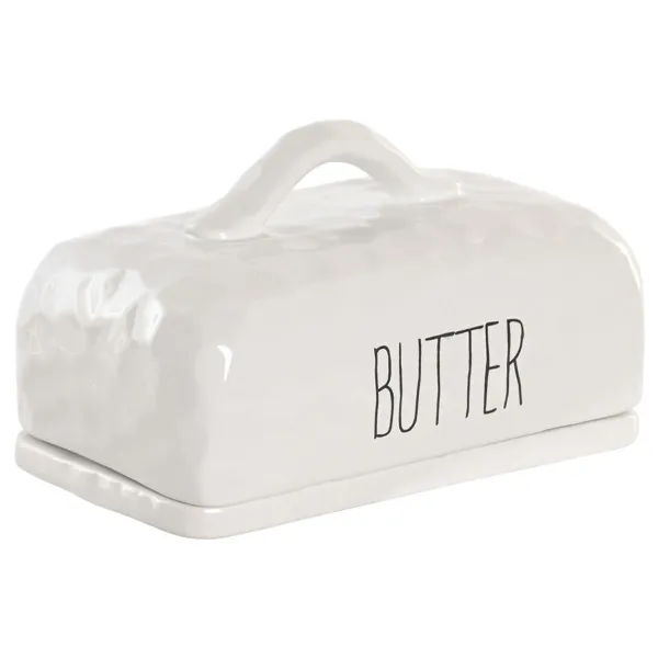 Butter Dish Home ESPRIT Porcelain 19 X 11,4 X 11 CM