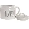 Teapot Home ESPRIT White Porcelain 600 ml
