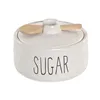 Sugar Bowl Home ESPRIT White Natural Bamboo Porcelain 11,8 X 11,8 X 8,2 CM