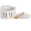 Sugar Bowl Home ESPRIT White Natural Bamboo Porcelain 11,8 X 11,8 X 8,2 CM