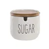 Sugar Bowl Home ESPRIT White Natural Bamboo Porcelain 10 x 10 x 9 cm
