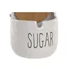 Sugar Bowl Home ESPRIT White Natural Bamboo Porcelain 10 x 10 x 9 cm
