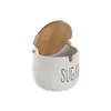 Sugar Bowl Home ESPRIT White Natural Bamboo Porcelain 10 x 10 x 9 cm