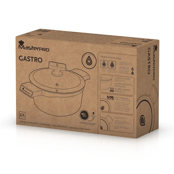 Casserole with lid Masterpro GASTRO REECO MP Black