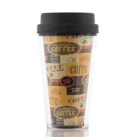 Glass with Lid Plastic 300 ml