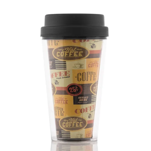 Glass with Lid Plastic 300 ml