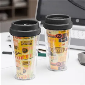 Glass with Lid Plastic 300 ml