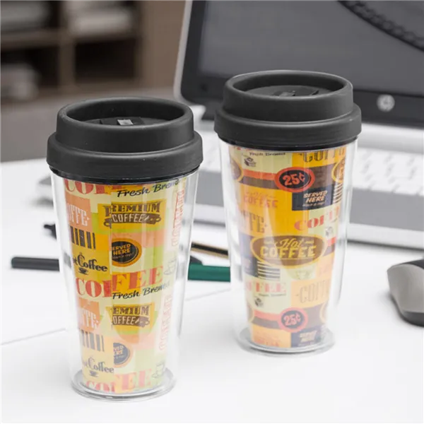 Glass with Lid Plastic 300 ml