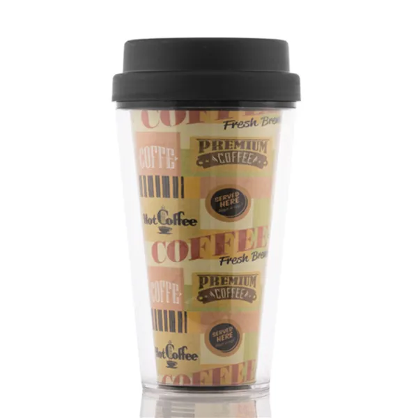 Glass with Lid Plastic 300 ml