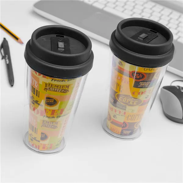 Glass with Lid Plastic 300 ml
