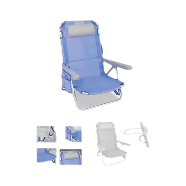 Beach Chair Blue Grey 25 cm
