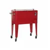 Fridge DKD Home Decor Red With wheels 74 x 43 x 80 cm Steel polypropylene 56 L (74 x 43 x 80 cm)