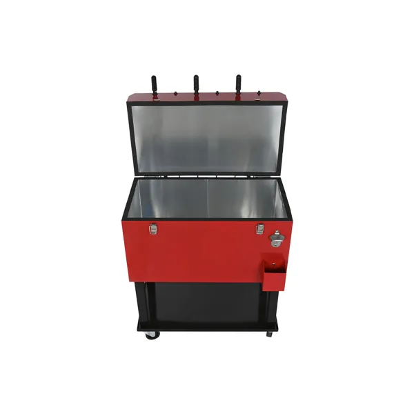 Portable Fridge Home ESPRIT Black Red Metal 71 x 62 x 85 cm