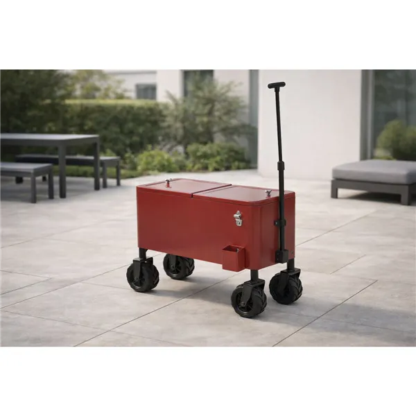 Portable Fridge Home ESPRIT Black Red Metal polypropylene 88 X 39 X 120 CM