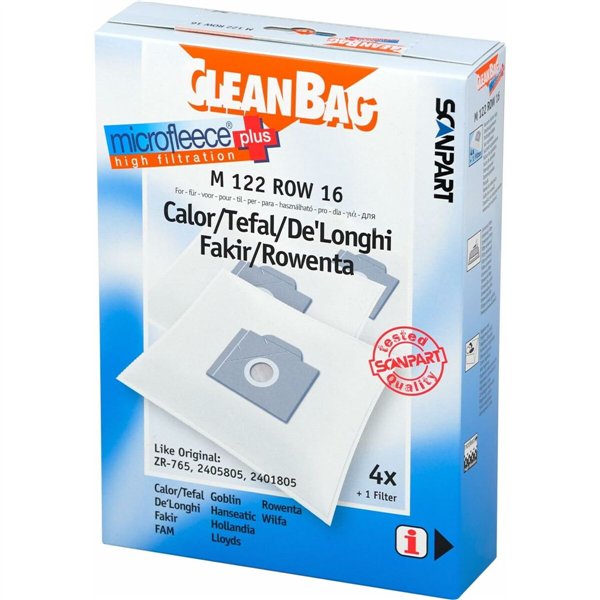 Replacement Bag for Vacuum Cleaner Scanpart 122 ROW 16 ROWENTA