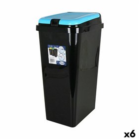 Rubbish Bin Tontarelli Bido Blue Black 45 L Rectangular 40 x 29 x 65 cm (6 Units)