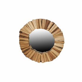 Wall mirror DKD Home Decor Fir Crystal Natural 60 x 4 x 60 cm Aluminium Vintage Alpino Trunks