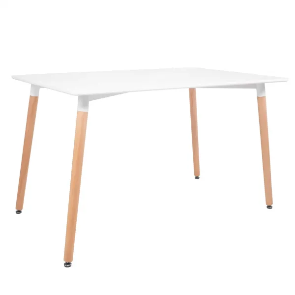 Springos HF0015 Coffee Table, 120 × 80 cm, white top & brown legs