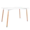 Springos HF0015 Coffee Table, 120 × 80 cm, white top & brown legs