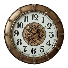 Wall Clock Home ESPRIT Golden Crystal Iron Loft 80 x 9,5 x 80 cm