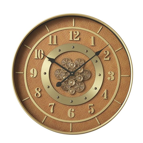 Wall Clock Home ESPRIT Orange Golden Crystal Iron Glam 59 X 8 X 59 CM