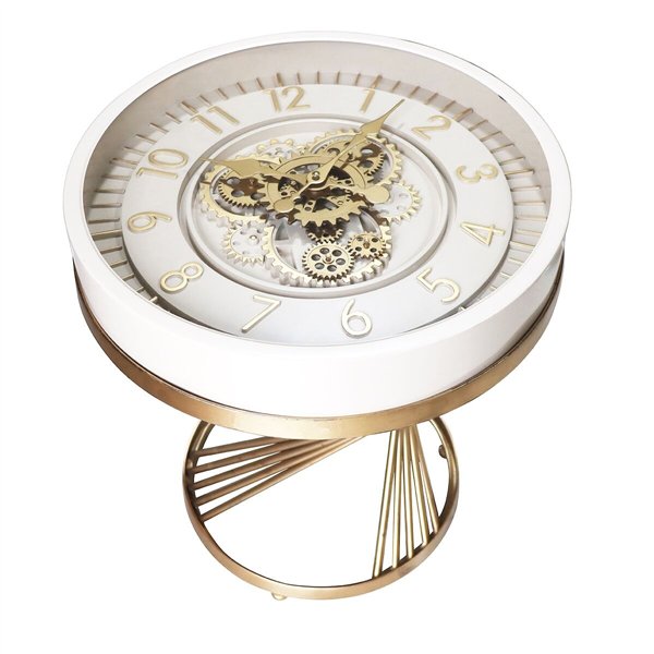 Side table Home ESPRIT White Golden 50 x 50 x 51 cm