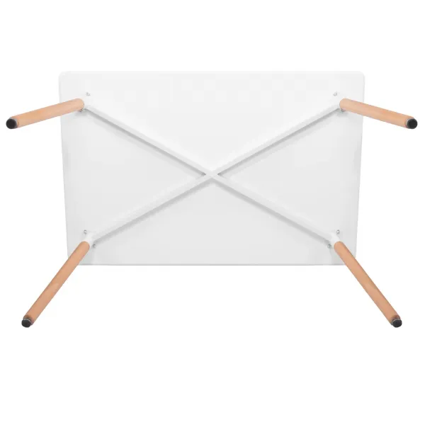Springos HF0015 Coffee Table, 120 × 80 cm, white top & brown legs
