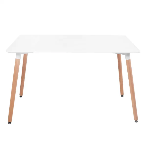 Springos HF0015 Kohvilaud 120 × 80 cm, valge pealispind ja pruunid jalad