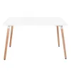 Springos HF0015 Kohvilaud 120 × 80 cm, valge pealispind ja pruunid jalad