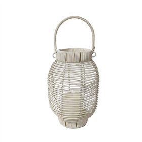 LED Lantern Versa White Rattan