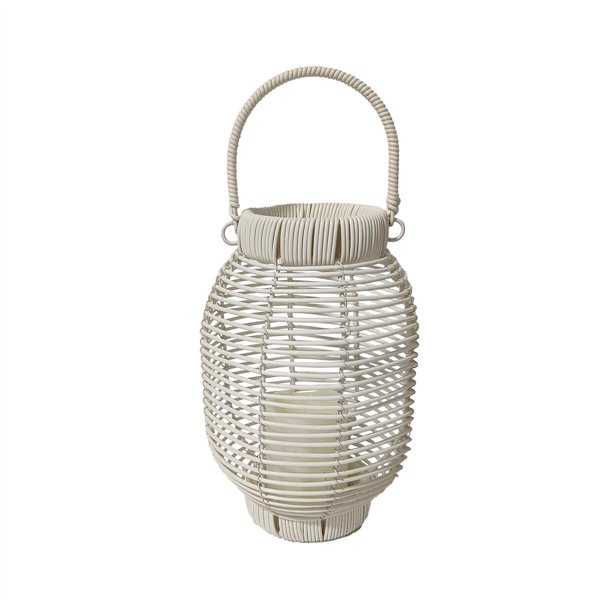 LED Lantern Versa White Rattan