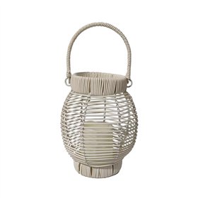 LED Lantern Versa White Rattan