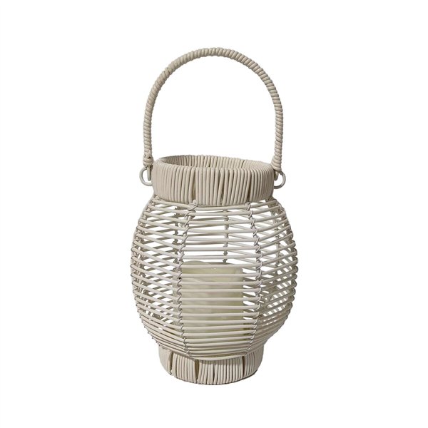 LED Lantern Versa White Rattan