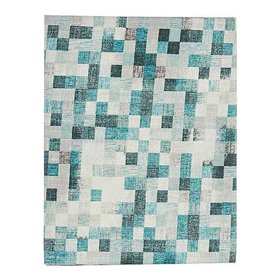 Tablecloth Kinvara Blue Turquoise Thin canvas