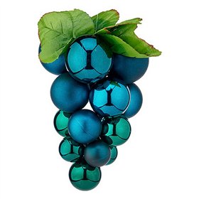 Christmas Bauble Grapes Blue Plastic