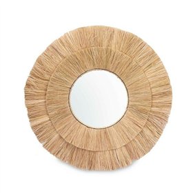Wall mirror Gift Decor Brown 110 x 110 x 3 cm Circle