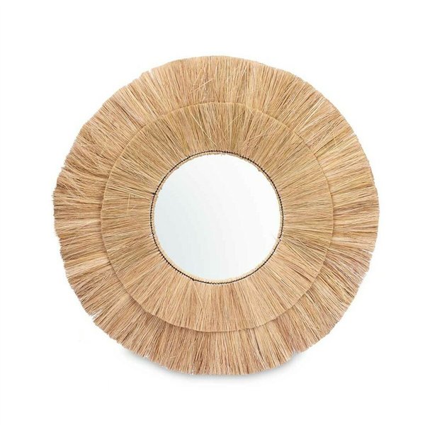 Wall mirror Gift Decor Brown 110 x 110 x 3 cm Circle
