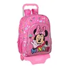 School Rucksack with Wheels Minnie Mouse Lucky Pink 33 x 42 x 14 cm